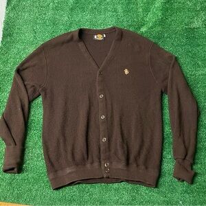 Kenny Rodger’s Vintage 1970’S Button up Sweater embroidered Brown Size L